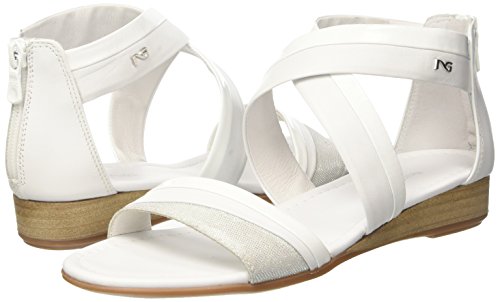 Nero Giardini P717601D, Sandalia con talón para Mujer, Bianco 707, 36 EU