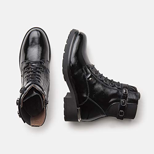 NeroGiardini A909766D Botas Militares Mujer De Piel - Negro 35 EU