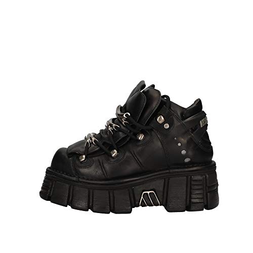 NEW ROCK Zapatos con Cordones de Mujer M-106-C66 Talla 37 Negro