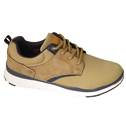 NICOBOCO Zapatillas Hombre Lona Plantilla Memory Foam (44, Beige)