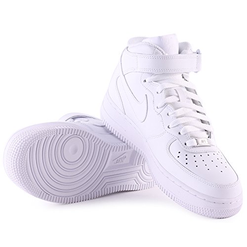 Nike Air Force 1 Mid '07 Zapatillas para Hombre, Blanco, Talla EU 42 ( 7.5 UK)