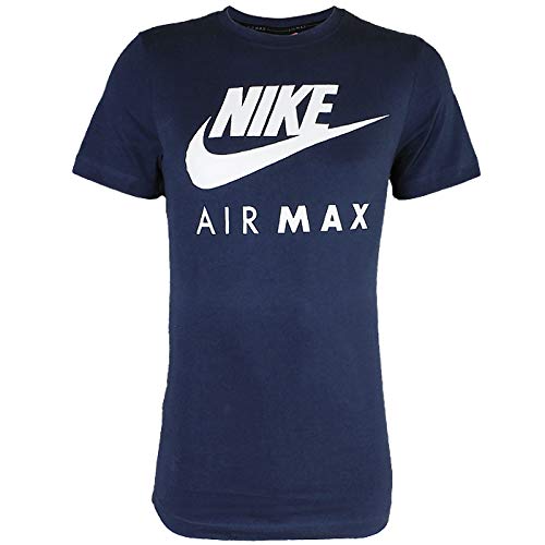 Nike Air Max - Camiseta de manga corta y cuello redondo, para hombre S-2 X L azul azul marino Medium