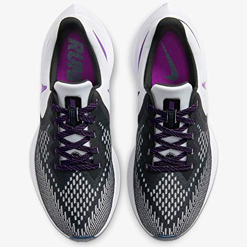 Nike Air Zoom Winflo 6, Running Shoe Mujer, Negro/Morado Vivo/Polvo Fotón, 36.5 EU