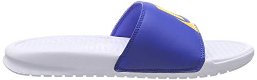 Nike Benassi JDI Print, Zapatos de Playa y Piscina Hombre, Blanco (White/Univ Gold/Game Royal 104), 45 EU