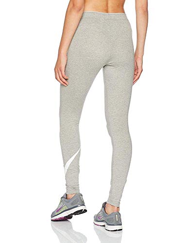 NIKE Club Legging Logo 2 Mallas, Mujer, Multicolor (Dk Grey Heather/White/White), L