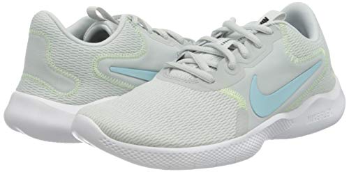 Nike Flex Experience RN 9, Running Shoe Mujer, Pure Platinum/Glacier Ice-Barely Volt, 36.5 EU