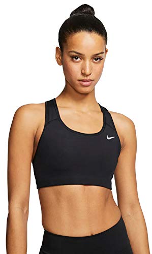 NIKE Med Non Pad Bra Sujetador de Deporte, Mujer, Black/(White), M