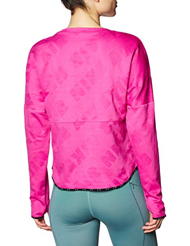 NIKE Sudadera para Mujer Air Midlayer Crew, Mujer, Sudadera para Mujer., CJ1882, Fire Pink/Reflective Silv, Large