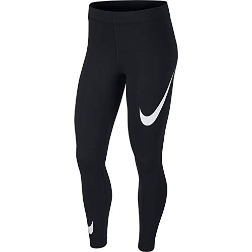 NIKE W NSW Legasee Lggng Swoosh Sport Trousers, Mujer, Black/White, XS