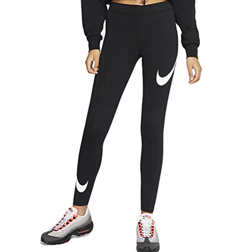 NIKE W NSW Legasee Lggng Swoosh Sport Trousers, Mujer, Black/White, XS