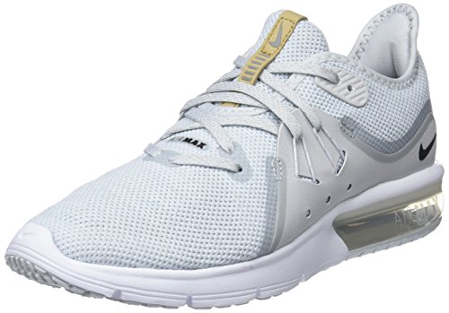 Nike Wmns Air MAX Sequent 3, Zapatillas de Running para Mujer, Dorado (Pure Platinum/Black/White 008), 39 EU