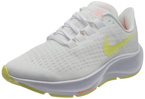 Nike Wmns Air Zoom Pegasus 37, Zapatillas para Correr Mujer, White Lt Zitron BRT Mango, 37.5 EU