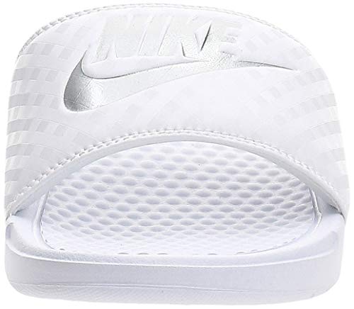 Nike Wmns Benassi JDI, Chanclas Mujer, Blanco (White/Metallic Silver 102), 38 EU