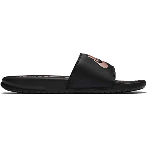 Nike Wmns Benassi JDI, Sandal Mujer, Black/Rose Gold, 40.5 EU