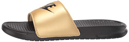 Nike Women's Benassi Just Do It. Sandal, Mujer, Black/Black/Metallic Gold, 38 EU