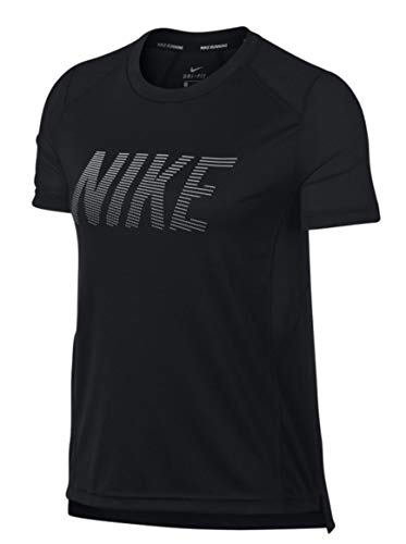 Nike Women's Dry Miler Running Top, Blanco (Blanco/Atmosphere Gris), S