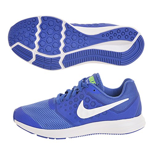 Nike Zapatillas Downshifter 7 (GS) Mega White Green Strike R, Deporte Mujer, Azul (Blue), 36 EU