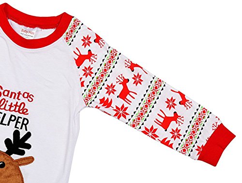 Niños Bebés y Niños, Stillshine - Xmas Kids Set de Pijamas de Navidad Santa Claus Ropa de Cama de Algodón de Dibujos Animados de Manga Larga (2Y-90cm,Alce Rojo)