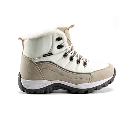 N/P Women's Waterproof Hiking Shoe Light Trekking Boots (White, EU38)