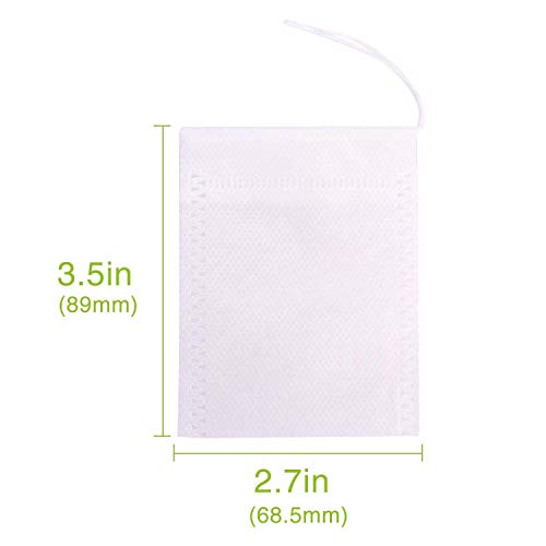 OFNMY 200pcsBolsas de Té Cordón - Bolsas de Te Desechables Bolsas de Filtro para Té de Hojas Sueltas 7 * 9cm (Blanco)