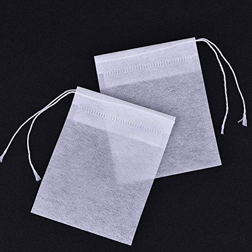 OFNMY 200pcsBolsas de Té Cordón - Bolsas de Te Desechables Bolsas de Filtro para Té de Hojas Sueltas 7 * 9cm (Blanco)