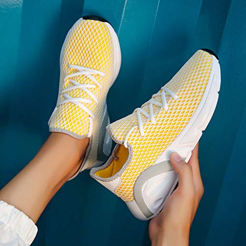 OPAKY Moda Pareja Malla Transpirable Antideslizante Usar Zapatos para Correr Zapatos Casuales Zapatillas de Deporte Respirable para Correr Deportes Zapatos Running Hombre Mujer