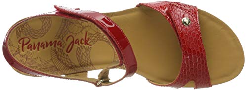 Panama Jack Julia Snake Charol, Sandalia con Pulsera Mujer, Rojo (Rojo B1), 41 EU