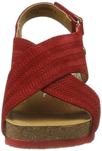 Panama Jack Valeska Menorca, Sandalia con Pulsera Mujer, Rojo (Rojo B1), 38 EU