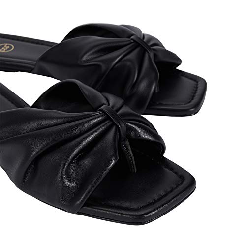 Parfois - Sandalias Tacón Bajo Padded Bow Flat Sandal - Mujeres - Tallas 36 - Negro