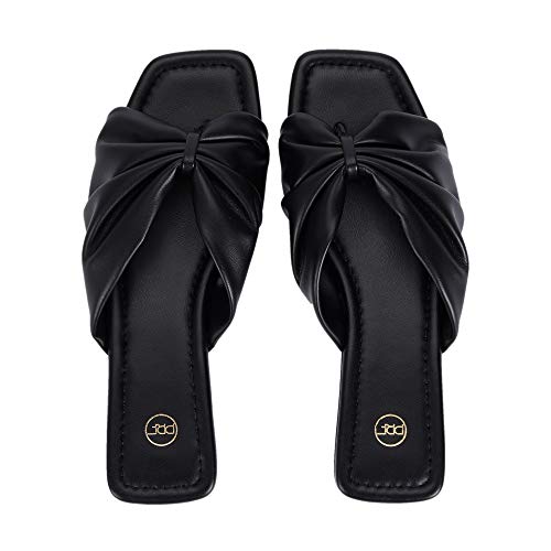 Parfois - Sandalias Tacón Bajo Padded Bow Flat Sandal - Mujeres - Tallas 36 - Negro