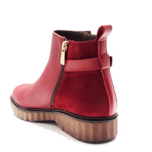 Patricia Miller 2032, Botines en Piel y Ante, Color Rojo … (37 EU)