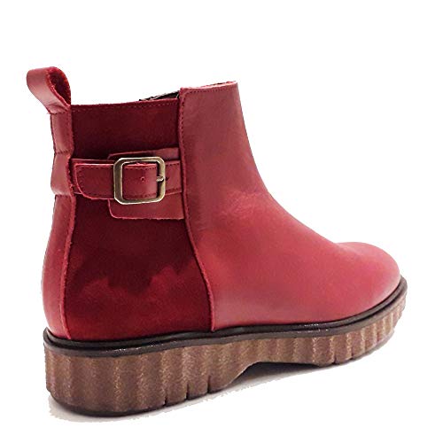 Patricia Miller 2032, Botines en Piel y Ante, Color Rojo … (37 EU)