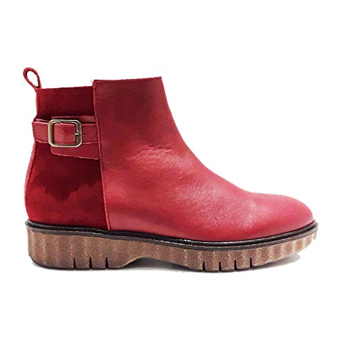 Patricia Miller 2032, Botines en Piel y Ante, Color Rojo … (37 EU)