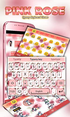 Pink Rose Theme&Emoji Keyboard