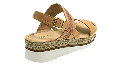 PITILLOS Sandalias con cuña 5651 para Mujer (39 EU, Cuero)