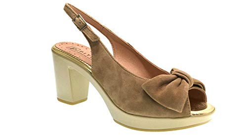 PITILLOS Sandalias con Tacon 2901 para Mujer (39 EU, Piedra)