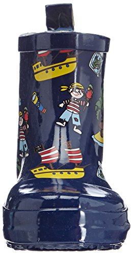 Playshoes Bota de Agua Pirata, Botas de Goma de Caucho Natural Unisex niños, Azul (Marine 11), 22 EU