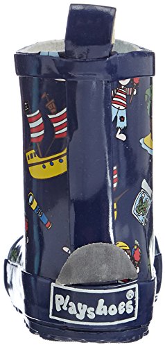 Playshoes Bota de Agua Pirata, Botas de Goma de Caucho Natural Unisex niños, Azul (Marine 11), 22 EU