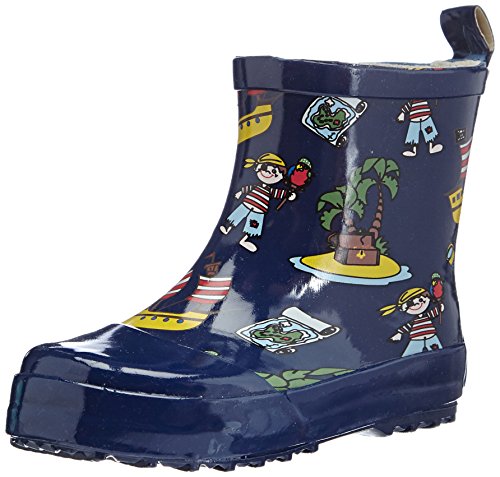 Playshoes Bota de Agua Pirata, Botas de Goma de Caucho Natural Unisex niños, Azul (Marine 11), 22 EU