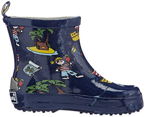 Playshoes Bota de Agua Pirata, Botas de Goma de Caucho Natural Unisex niños, Azul (Marine 11), 22 EU