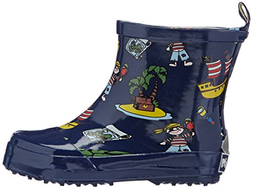 Playshoes Bota de Agua Pirata, Botas de Goma de Caucho Natural Unisex niños, Azul (Marine 11), 26 EU