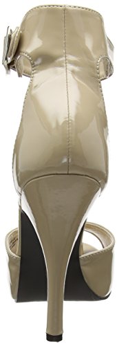 Pleaser Pink Label Eve-02, Sandalias con Plataforma Mujer, Crema Beige, 43 EU