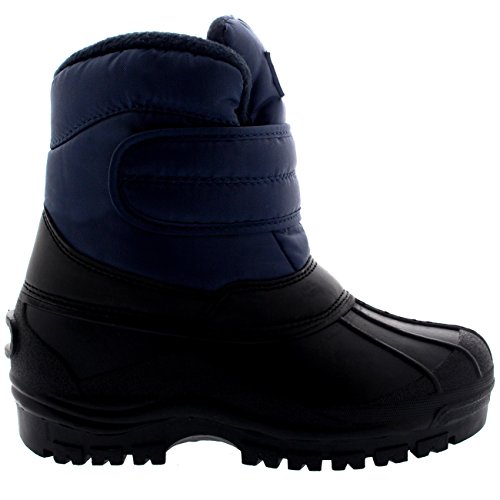 Polar Niños Unisex Correa De Velcro Sola Impermeable Al Aire Libre Mitad De La Pantorrilla Térmico Nieve Botas - Armada - UK5/EU38 - YC0462