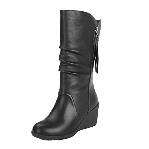 POLP Botas Botas Mujer Invierno Botines y Botas Altas Mujer Botas Altas cuña Botas Altas Mujer Botas de cuña Botines Altos Zapatos Mujer para Lluvia Botas Mujer Altas de Mujer Tacon