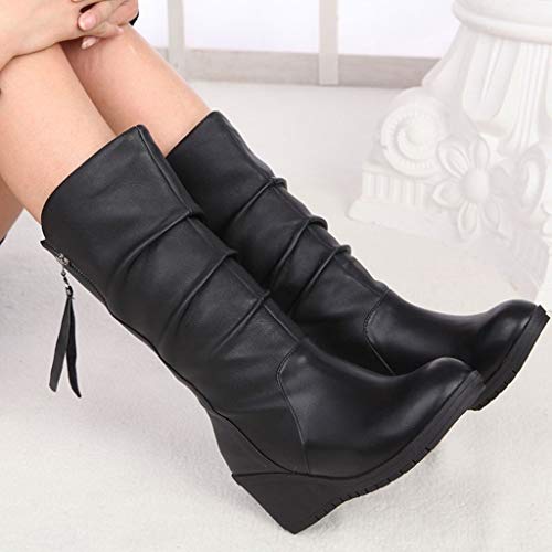 POLP Botas Botas Mujer Invierno Botines y Botas Altas Mujer Botas Altas cuña Botas Altas Mujer Botas de cuña Botines Altos Zapatos Mujer para Lluvia Botas Mujer Altas de Mujer Tacon