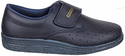 Postigo 1 -Zapato Sanitario Anatómico Velcro Piel Unisex (38 EU, Azul)