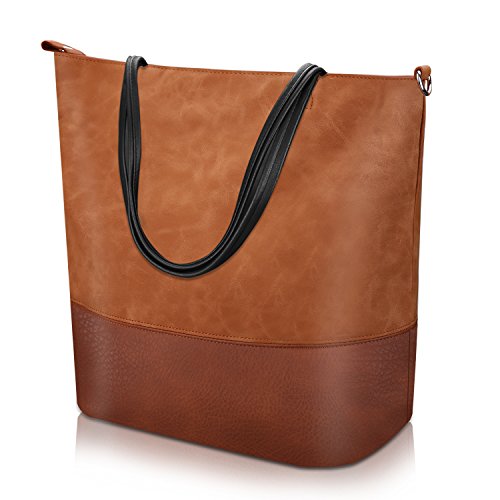 Proking Mujer Bolso de Mano Grande Bolso de Hombro Bolso Tote Bag Bolsos Shopper Bolso de cuero de la PU Gran capacidad Bolsos de Mujer