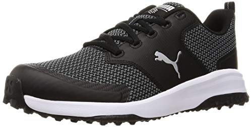 PUMA 194542, Zapatos de Golf Hombre, Negro Plata, 41 EU