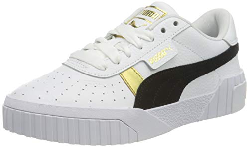 PUMA Cali Varsity Wn'S, Zapatillas Mujer, Blanco White Black Team Gold, 42 EU