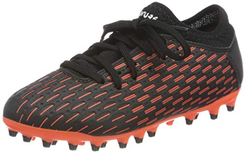 PUMA Future 6.4 MG JR, Zapatillas de fútbol, Negro Black White/Shocking Orange, 28 EU